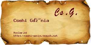 Csehi Génia névjegykártya
